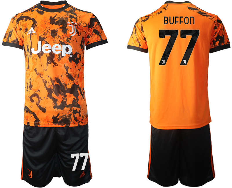 Men 2020-2021 club Juventus Second away #77 orange Soccer Jerseys->juventus jersey->Soccer Club Jersey